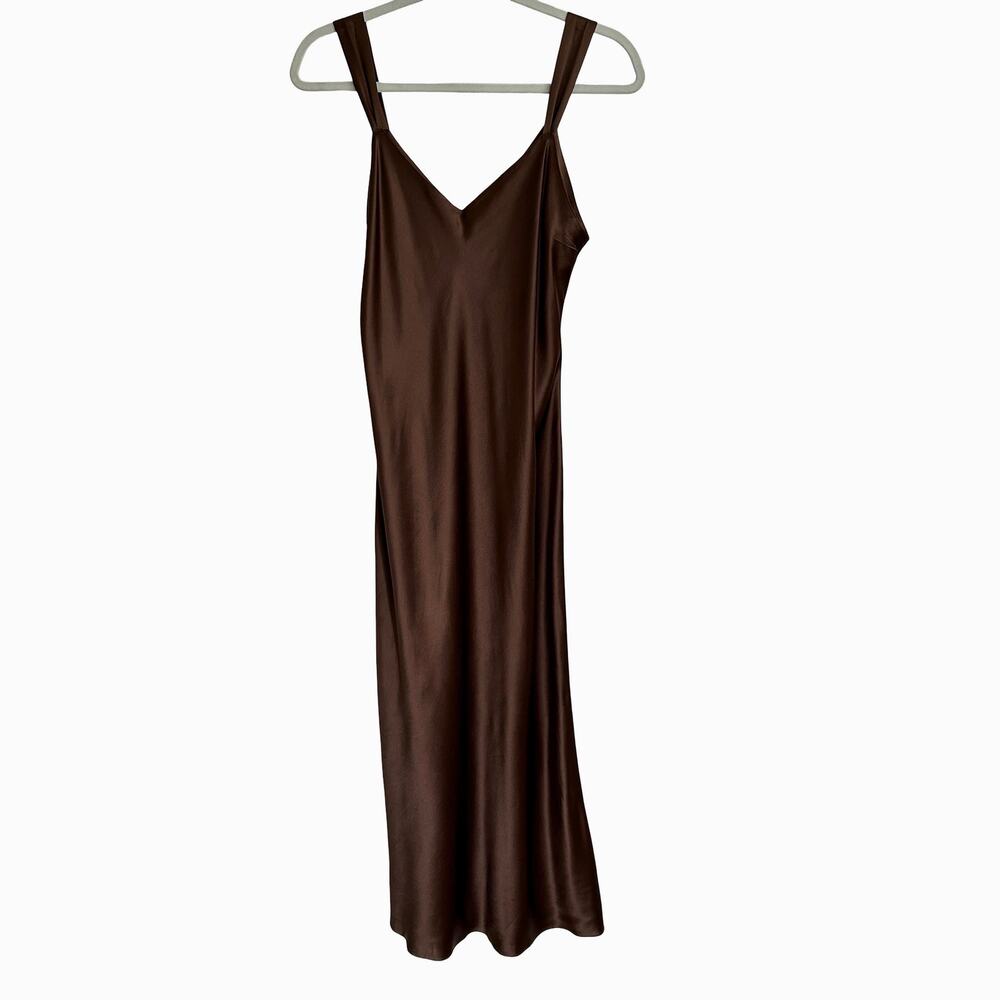 Vintage Chocolate Brown Silk Slip Dress - Picture 9 of 10